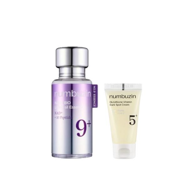 numbuzin - No.9 NAD+ BIO Lifting-sil Essence - 30ml (1ea) & No.5+ Glutathione Vitamin Dark Spot Cream - 15ml (1ea) Set